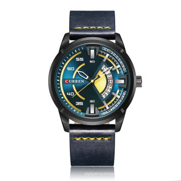 CURREN 8298 relógios esportivos casuais marca de luxo militar de couro relógio de pulso relógio masculino relógio cronógrafo da moda relógio de pulso reloj